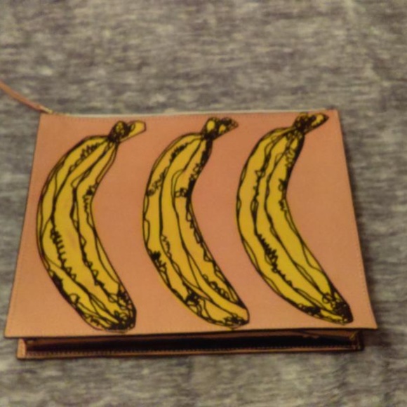 Ann Howell Bullard Handbags - Banana hand painted clutch handbag